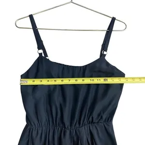 Amanda Uprichard Size‎ S Tulip Hem Mini Dress Black Silk Spaghetti Strap LBD thumbnail 9
