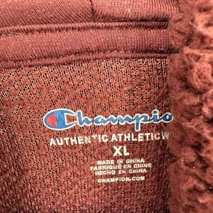 Champion authentic‎ athletic wear size XL hoodie sweatshirt sherpa purple thumbnail 4