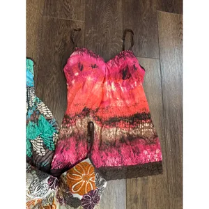 vintage Y2K butterfly medallion snake print XL camisole tank top lace trim x3 thumbnail 3