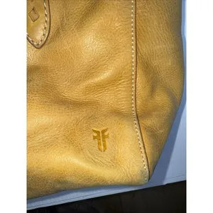 Frye Melissa Leather Mustard Tote Bag Cognac Large Shoulder Handbag W Stain‎ thumbnail 5