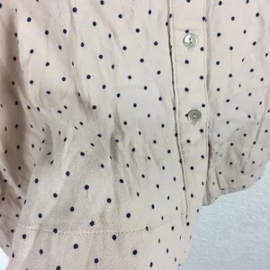 Free People Tunic Dress This Town Buttondown Dress Pink Polka Dot Small thumbnail 9