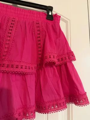 Francesca's Hot Pink Tiered Skort thumbnail 3