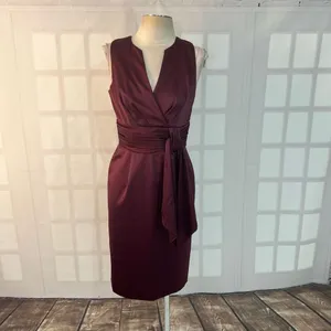 JS Boutique Purple Satin Sleeveless Fully Lined Knee Length Cocktail Dress Sz 6 thumbnail 2