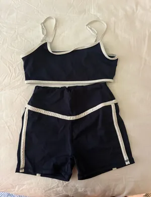 navy and white matching set workout Blue thumbnail 1