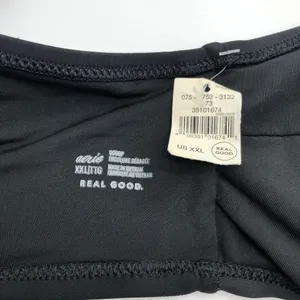 Aerie Real Good Scoop Bikini Top Black V Neck Removable Cups XXL thumbnail 3