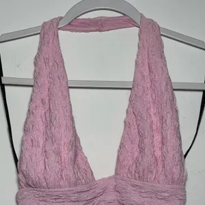 DIVIDED by H&M‎ Pink Textured Halter Crop Top Size S thumbnail 6