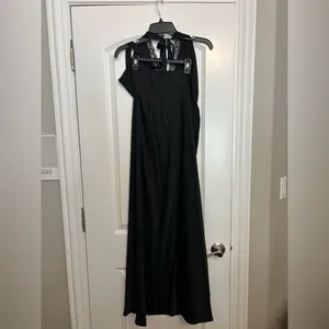 Petal & Pup Kalina Lace Trim Halter Satin Maxi Dress thumbnail 2