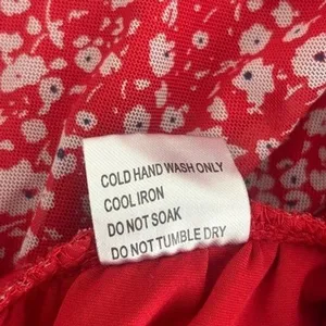 Hello Molly Red Floral Mesh Ruched Bodycon‎ Mini Dress Womens US 6 Medium thumbnail 8