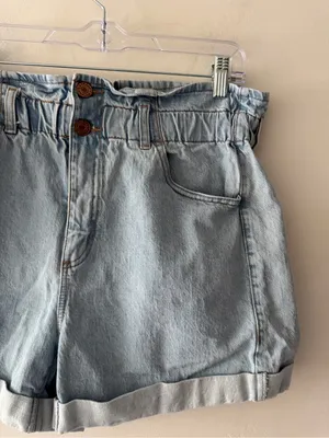 Garage Denim Paperbag Elastic Waist Shorts thumbnail 2