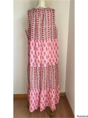 Tuckernuck Pink Camellia Salty Paloma Floral Caftan Maxi Dress Large thumbnail 3