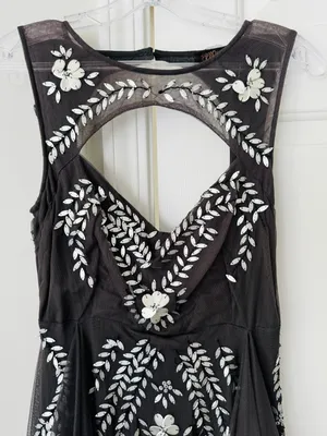 Free People Embellished Tulle Mini Dress, Size S thumbnail 2