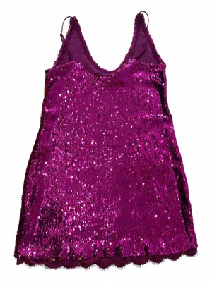Free People FP Intimately Seeing Double Pink Sequin Slip Mini Dress thumbnail 2