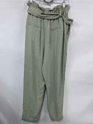 Paper bag high tie waist Sage Green Pants size S thumbnail 10