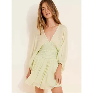 Free People Bohemian Ethereal Cottage Sweet Dreams Mini Dress Frozen Dew Medium thumbnail 15