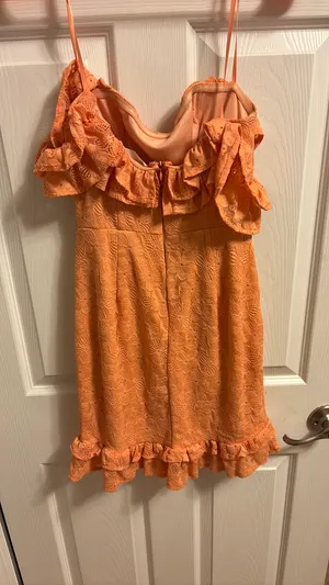 Selfie Leslie Orange floral off the shoulder dress thumbnail 5