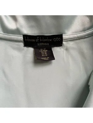 House of Harlow 1960 Sleepwear Seafoam Satin Pajama Set Medium Top Small Bottom thumbnail 6