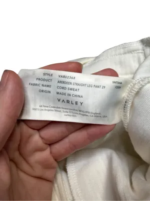 🤍 Varley Aberdeen Straight Leg Pant Cord Sweat Cream Medium 🤍 thumbnail 5