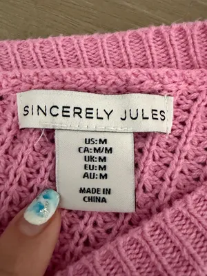 Sincerely Jules Pink Waffle Knit Ruched Drawstring Crop Sweater Y2K Medium thumbnail 4