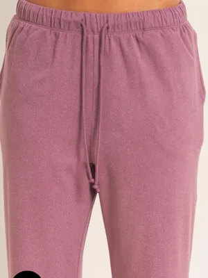 Dusty Mauve Plum Zip Up Top Wide Leg Pants Set Small thumbnail 8
