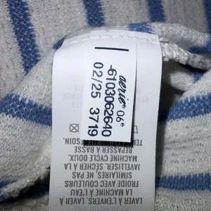 NEW With Tag Aerie Blue & White Stripe Terry Cloth Lace Up Pullover Sweatshirt thumbnail 10