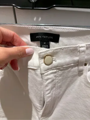 Ann Taylor White Womens Jeans - Classic Straight Fit thumbnail 2