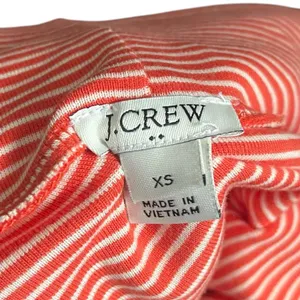 J. Crew Red Coral Striped Off-Shoulder Foldover Blouse Women's‎ XS Cotton Knit thumbnail 6