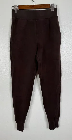 Paragon Womens High Waisted Espresso Brown Fleece Joggers Sweatpants Size Medium thumbnail 1