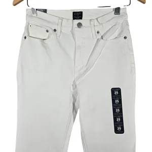 J Crew‎ Full Length Flare Jeans White Signature Stretch Size 25 thumbnail 3