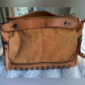 Ella & Elly brown rivet studded crossbody bag thumbnail 3