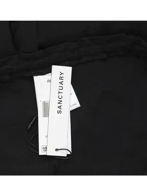 NWT Sanctuary Coastal Covers Crinkle Cotton Baggy Barrel Cargo Pants Black XL thumbnail 6