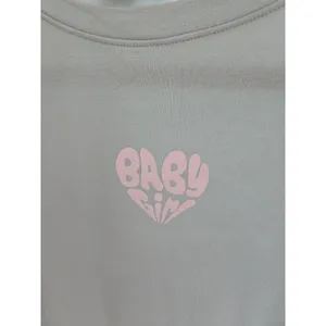 ​Forever 21 Small Mint Green Baby Girl Heart Graphic Crop Top Long Sleeve thumbnail 2