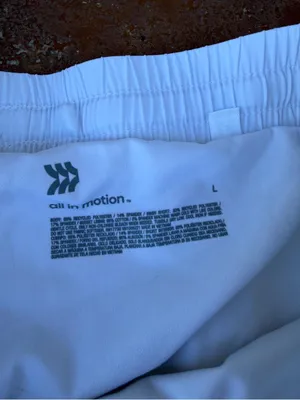 Target White all in motion flowy white running/ exercise shorts with built in spandex Size L #athleisure #yoga thumbnail 5