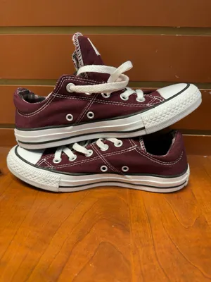 Converse All Star Burgundy Plaid Low Top Sneakers Women’s 6 thumbnail 8