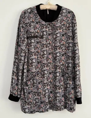 Free People Floral Oversized Bomber Jacket Size Medium thumbnail 1