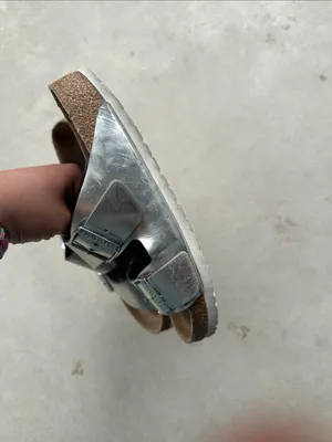 Birkenstock Arizona Silver Leather‎ Sandals size 6 thumbnail 6