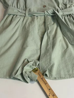 Free People Bohemian Sage Green Cotton No Plans Button Front Romper Size Medium thumbnail 7