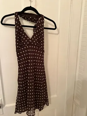 Brown Polka Dot Mini Dress thumbnail 2