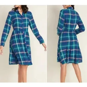 Old navy plaid shirt dress size large thumbnail 2