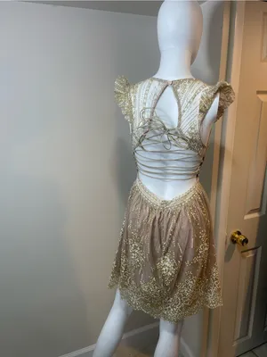 Hello Molly Gold Embellished V-Neck Mini Dress thumbnail 3