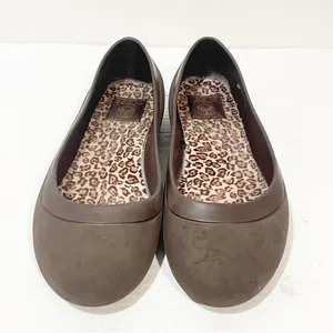 Crocs Mammoth Women’s‎ Size 8 Ballet Flat Leopard Print lined Shoes Brown thumbnail 2