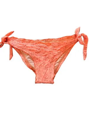 Pink Lily Dive on in eyelit coral bikini bottoms L thumbnail 2