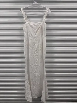 Fanm Mon Alexandra Embroidered Maxi Dress White Womens Size XXS thumbnail 8