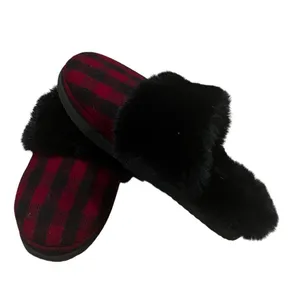 Gianni Bini Faux‎ Fur Size US 9 slippers house shoes fuzzy plaid buffalo plaid thumbnail 3