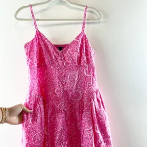Roller Rabbit x Target Paisley Drop Waist Cotton Maxi Dress Pink Medium thumbnail 7