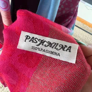 Pashmina Wool Soft Colorful Scarf Shawl Pink Blue Cotton Candy Fairy Tassels thumbnail 4