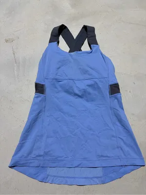 lululemon athletica Blue tank top with built in bra 4 thumbnail 1