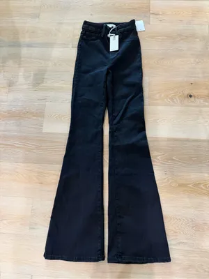 Good American Good Legs Flare Pull on black Jeans 1/small NWT $89 thumbnail 2