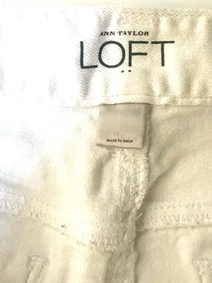 LOFT White Cuffed Denim Shorts thumbnail 3