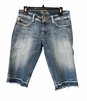 Miss Me Camo Bermuda Denim‎ Shorts Womens 29 Windsor JP4221B Distressed thumbnail 1