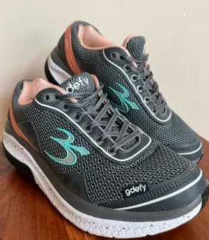 Godefÿ Women's Gray Athletic Sneakers with Coral & Teal Accents thumbnail 1